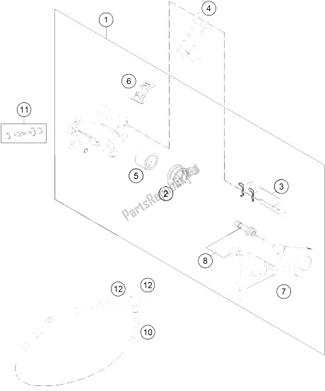 All parts for the Brake Caliper Rear of the KTM 200 XC W USA 2011