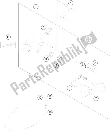 All parts for the Brake Caliper Rear of the KTM 250 EXC F Factory Edit Europe 2011