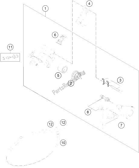 Tutte le parti per il Pinza Freno Posteriore del KTM 350 EXC F Australia 2012