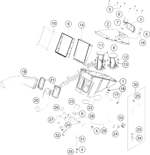 Toutes les pièces pour le Filtre à Air du KTM 1050 Adventure ABS Europe 2015