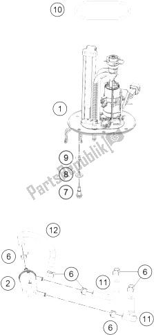 All parts for the Fuel Pump of the KTM RC 200 Black ABS B D 14 Europe 2014