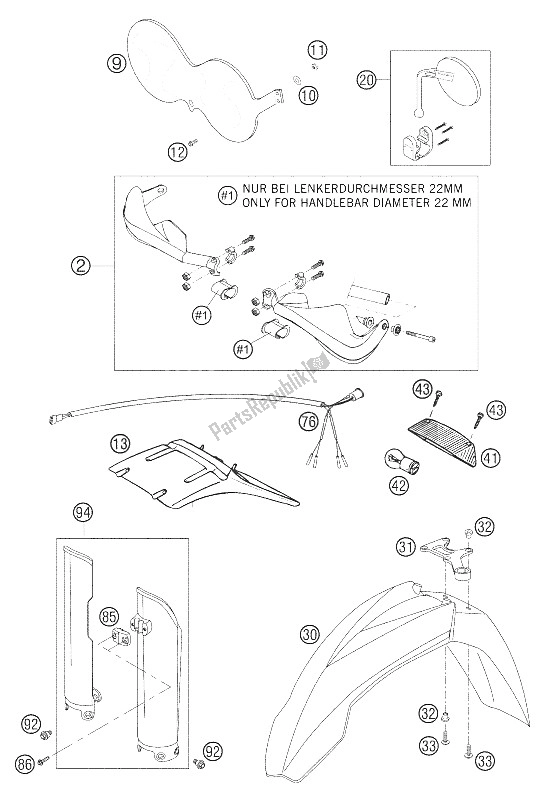 All parts for the Attachment Parts of the KTM 660 Rallye Factory Repl Europe 2006