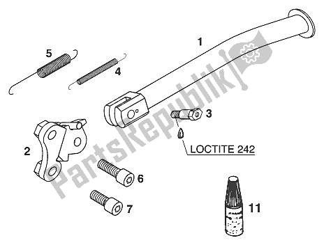 All parts for the Stand Side Lse,duke '97 of the KTM 400 EGS E 31 KW 11 LT ROT Europe 1997