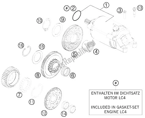 All parts for the Electric Starter of the KTM 690 Duke Black ABS Europe 2015