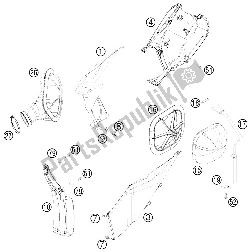 Tutte le parti per il Filtro Dell'aria del KTM 450 EXC USA 2009