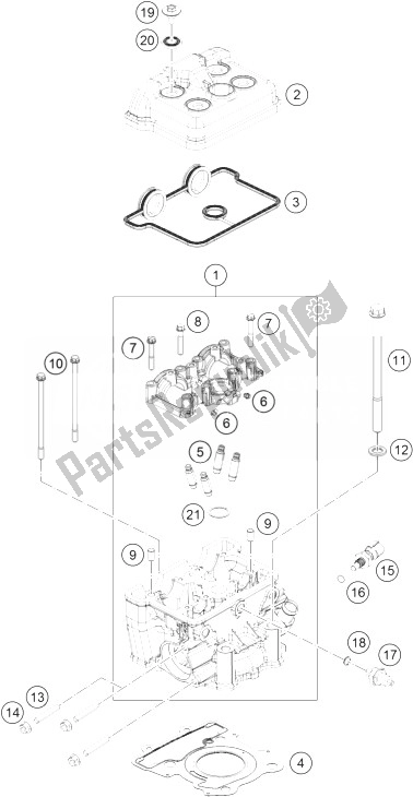 Toutes les pièces pour le Culasse du KTM 200 Duke WH W O ABS B D 14 Europe 2014