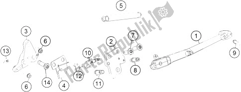 Toutes les pièces pour le Béquille Latérale du KTM 1290 Superduke R Orange ABS 16 Australia 2016