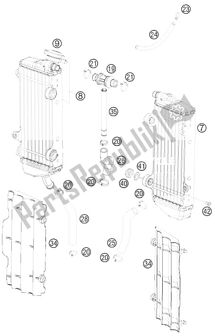 Alle onderdelen voor de Koelsysteem van de KTM 250 SX F USA 2009