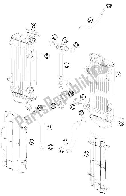 All parts for the Cooling System of the KTM 250 XC F USA 2008