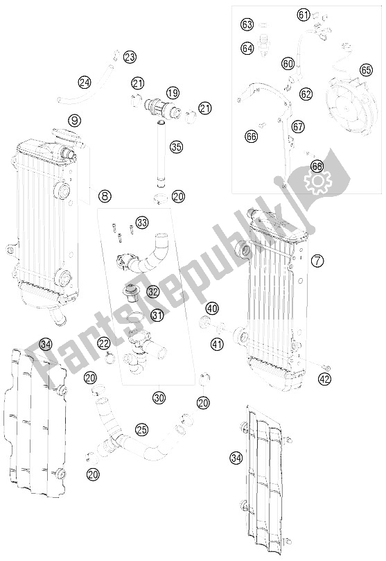 Alle onderdelen voor de Koelsysteem van de KTM 450 EXC R Australia United Kingdom 1 2008