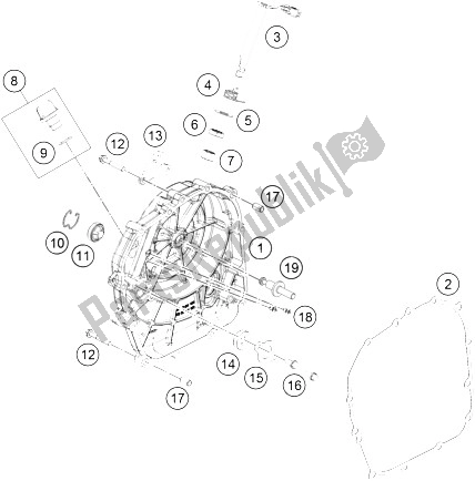 Toutes les pièces pour le Couvercle D'embrayage du KTM RC 390 White ABS B D 15 Asia 2015