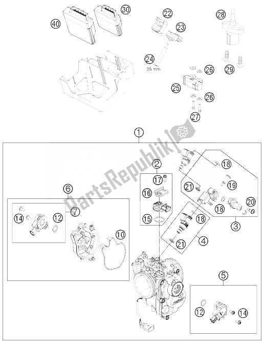 Todas las partes para Cuerpo Del Acelerador de KTM 690 Enduro R Europe 2013