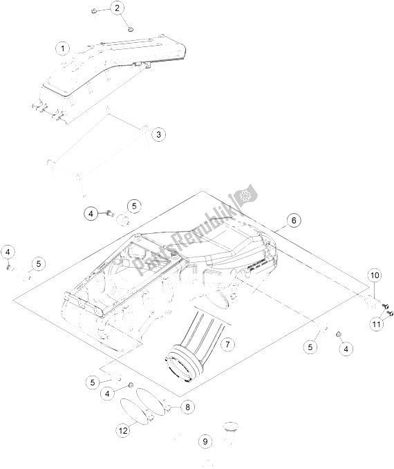 All parts for the Air Filter of the KTM 690 SMC R ABS Europe 2015