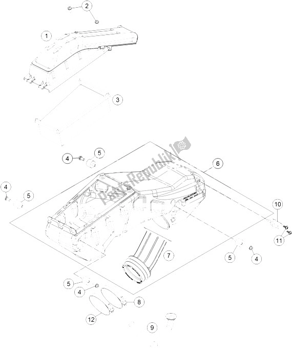 Tutte le parti per il Filtro Dell'aria del KTM 690 SMC R ABS Europe 2015
