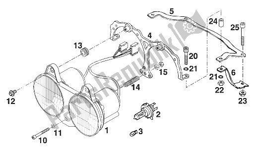 Todas las partes para Moldura Del Faro, Soporte 96 de KTM 620 Duke 37 KW Australia 1996