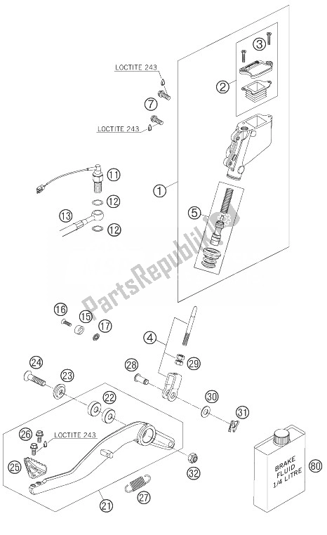 Todas las partes para Control De Freno Trasero de KTM 950 Superenduro R USA 2007