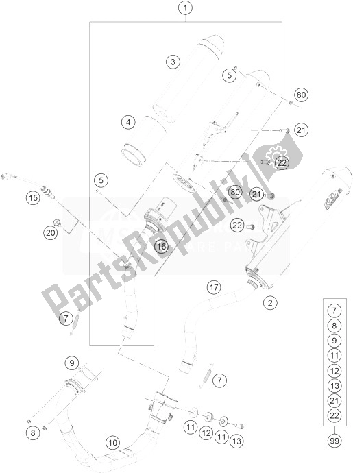 Todas las partes para Sistema De Escape de KTM Freeride 350 Europe 2014