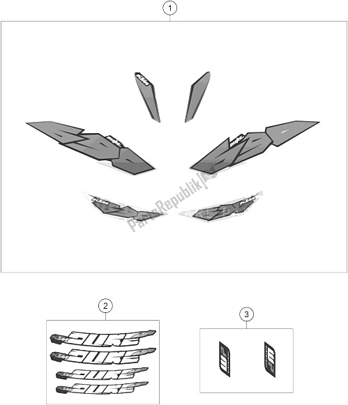 Toutes les pièces pour le Kit De Décalcomanie du KTM 690 Duke White ABS Europe 2015