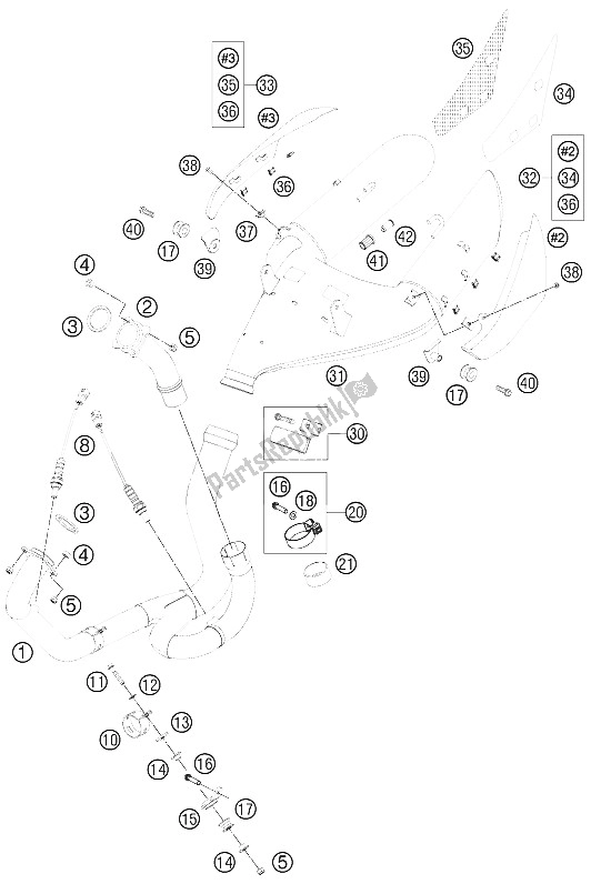 Todas las partes para Sistema De Escape de KTM 990 Super Duke R Europe 2012