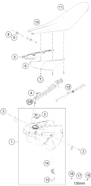 All parts for the Tank, Seat, Cover of the KTM Freeride 250 R Australia 2016