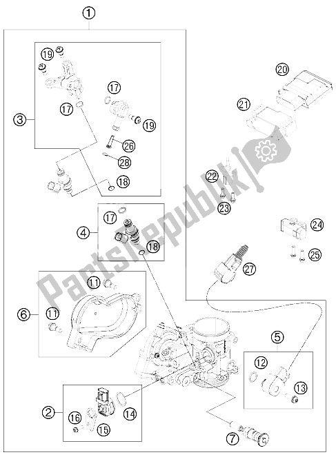 Toutes les pièces pour le Corps De Papillon du KTM 250 SX F Musquin Replica 11 Europe 2011