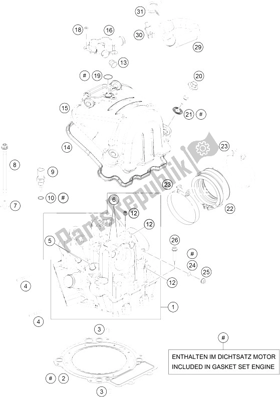 Todas las partes para Cabeza De Cilindro de KTM 690 SMC R ABS Australia 2016