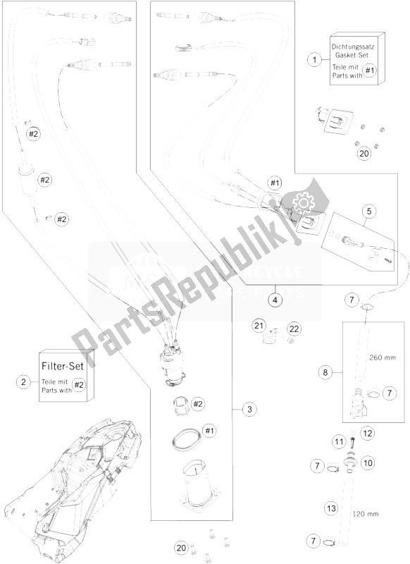 All parts for the Fuel Pump of the KTM 690 Enduro R ABS Australia 2014