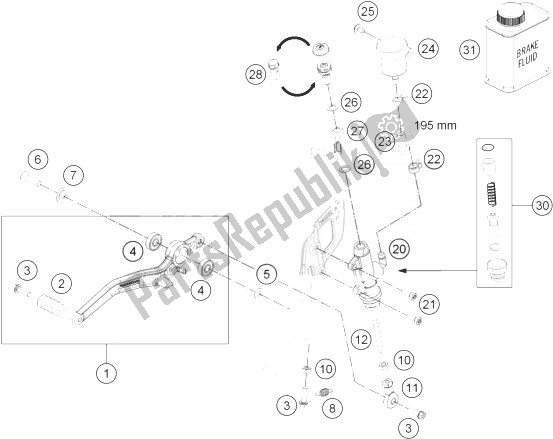 All parts for the Rear Brake Control of the KTM 690 Duke R ABS Australia 2013