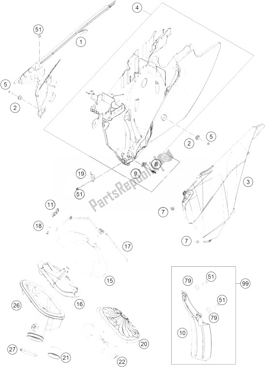 Toutes les pièces pour le Filtre à Air du KTM 500 EXC Europe 2014