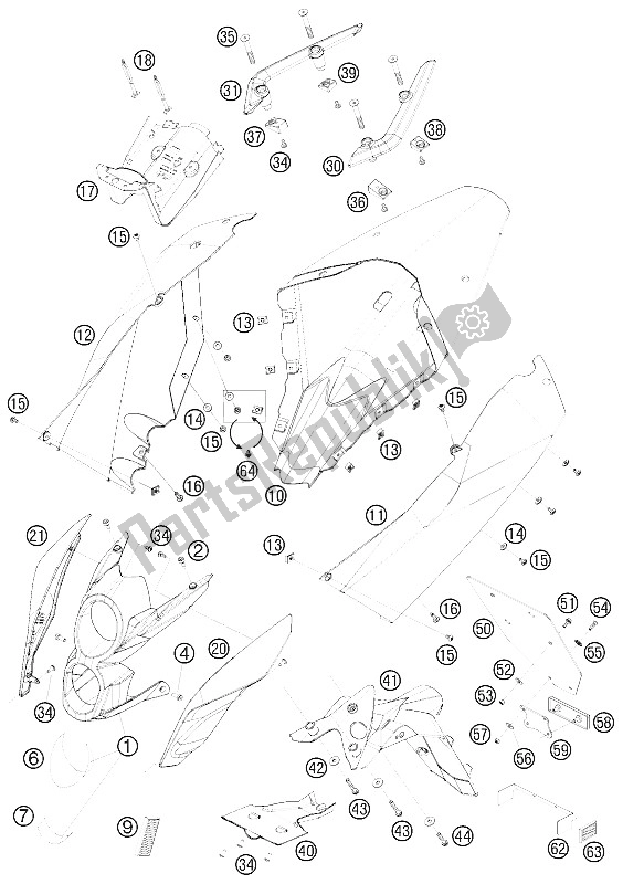 Todas las partes para Máscara, Defensas de KTM 690 Duke White Australia United Kingdom 2008