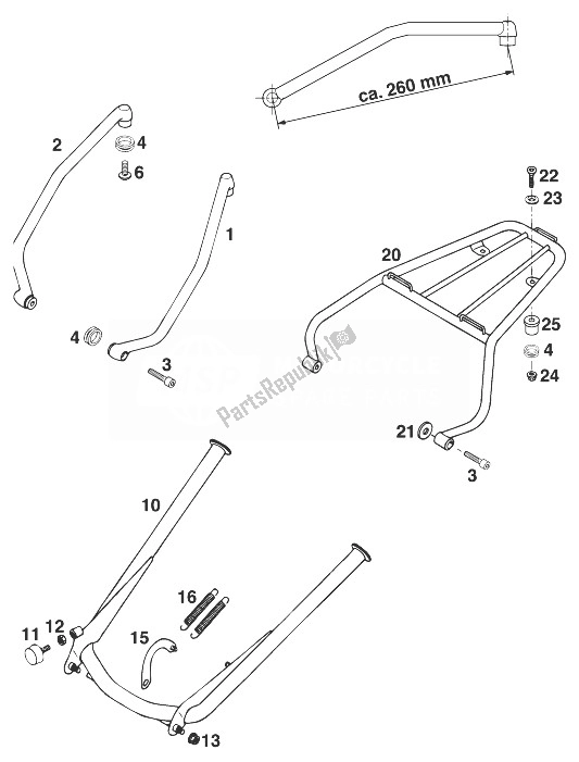 All parts for the Accessories Duke '97 of the KTM 640 Duke E Europe 1998