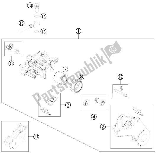 Tutte le parti per il Pinza Freno Posteriore del KTM 690 SMC Europe 2011