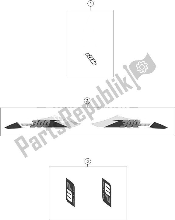 All parts for the Decal of the KTM 300 XC W USA 2015