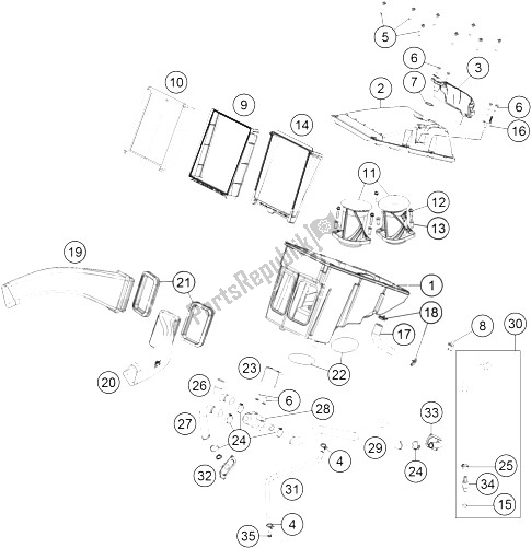 Toutes les pièces pour le Filtre à Air du KTM 1290 Super Adventure WH ABS 15 China 2015