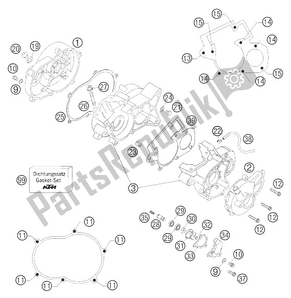 Tutte le parti per il Cassa Del Motore del KTM 50 Supermoto Europe 2006