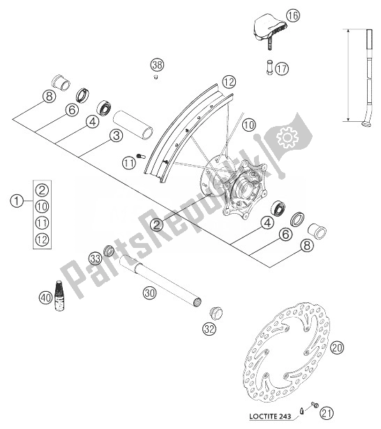 Wszystkie części do Ko? O Przednie 125/200 KTM 125 EXC Europe 2004