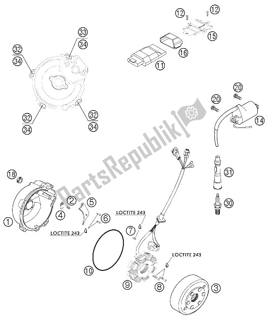 All parts for the Ignition System of the KTM 660 SMC Europe 2006