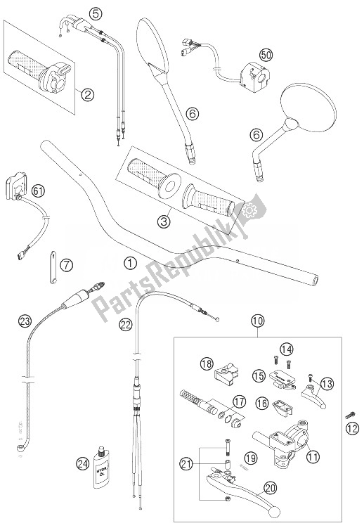 Todas las partes para Manillar, Controles de KTM 950 Superenduro R USA 2007