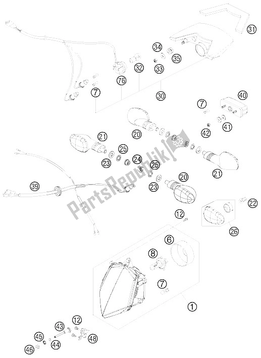 Todas las partes para Sistema De Iluminacion de KTM 950 Supermoto R Australia United Kingdom 2008