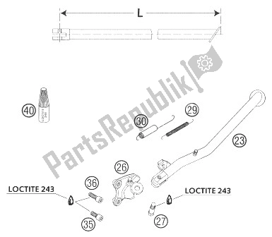 All parts for the Side Stand 640 Duke Ii of the KTM 640 Duke II Black United Kingdom 2004