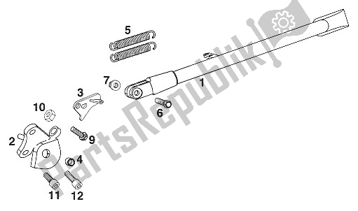 Wszystkie części do Stand Side Duke '96 KTM 620 Duke 37 KW Europe 970061 1996