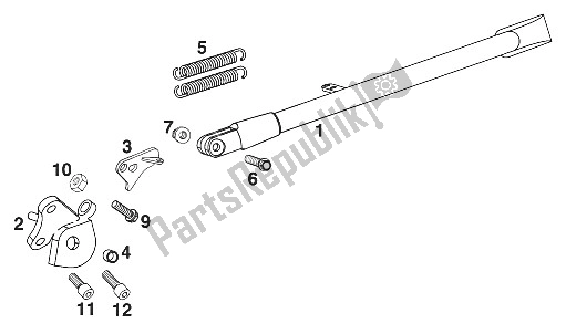 All parts for the Stand Side Duke '96 of the KTM 620 Duke 37 KW Europe 972661 1996