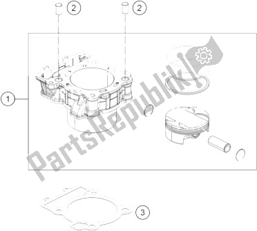 All parts for the Cylinder of the KTM 390 Duke Black ABS BAJ DIR 14 Australia 2014