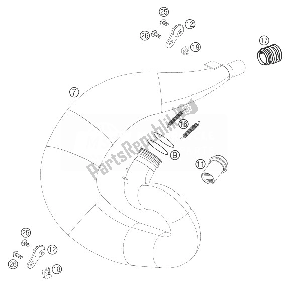 Wszystkie części do System Wydechowy KTM 300 EXC Australia 2007