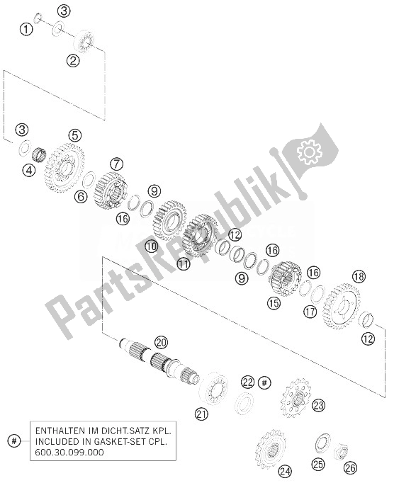 All parts for the Transmission Ii - Counter Shaf of the KTM 990 Supermoto R ABS Europe 2013