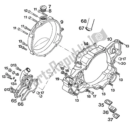 Tutte le parti per il Coperchio Frizione 250/300 '94 del KTM 250 E XC Europe 1994