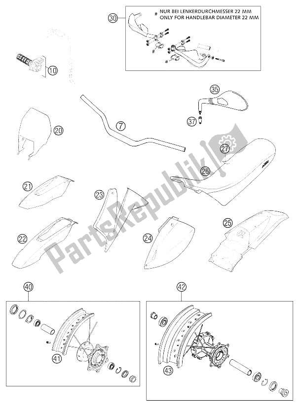 All parts for the New Parts 640 Lc4 Sixdays Sm P of the KTM 640 LC4 E SIX Days Europe 2002