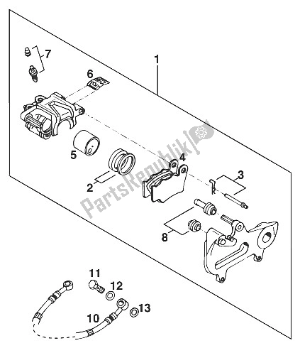 All parts for the Brake Caliper Rear Brembo '96 of the KTM 125 LC2 100 Schweiz Europe 1996