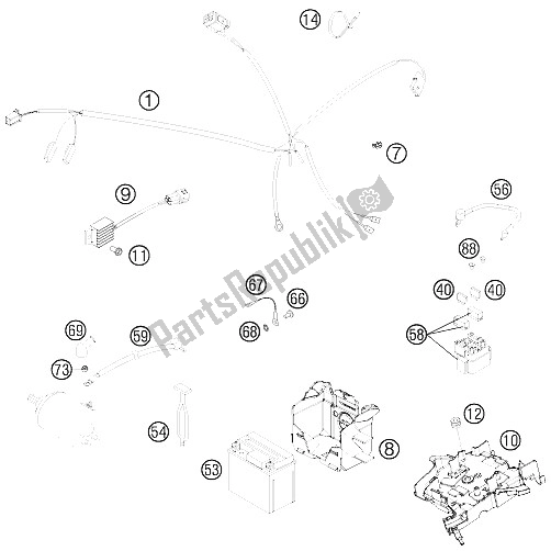 Toutes les pièces pour le Faisceau De Câblage du KTM 250 XC Europe USA 2011