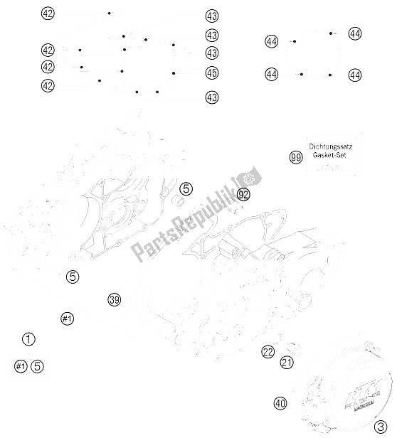 Todas las partes para Caja Del Motor de KTM 200 XC W USA 2008